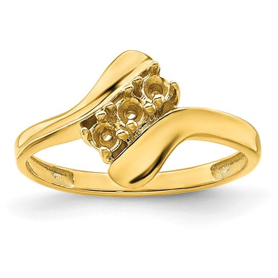 14kt Yellow Gold Genuine 3 Stone Mother's Ring