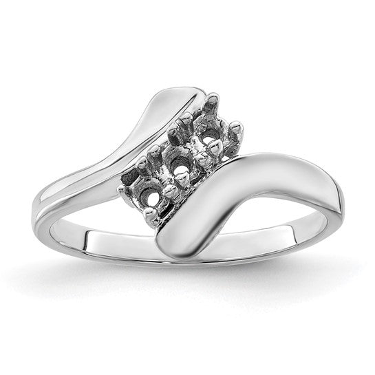 14kt White Gold Genuine 3 Stone Mother's Ring