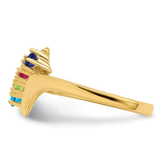 14kt Yellow Gold Synthetic Family Jewelry Ring