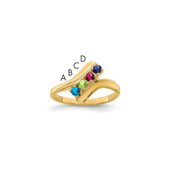 14kt Yellow Gold Synthetic Family Jewelry Ring