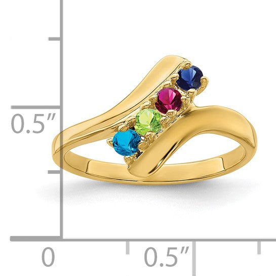 14kt Yellow Gold Synthetic Family Jewelry Ring