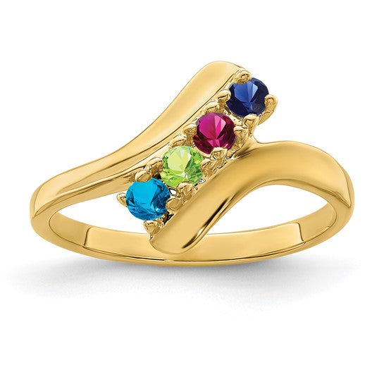 14kt Yellow Gold Synthetic Family Jewelry Ring