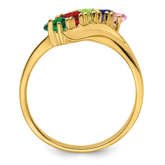 14kt Yellow Gold Genuine 5 Stone Mother's Ring