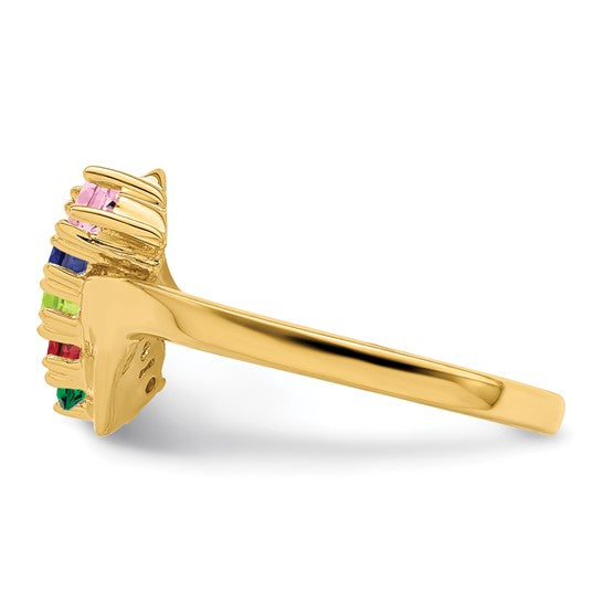 14kt Yellow Gold Genuine 5 Stone Mother's Ring