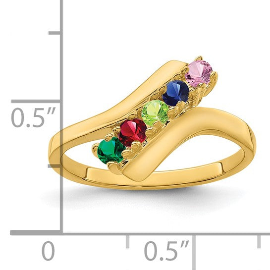 14kt Yellow Gold Genuine 5 Stone Mother's Ring