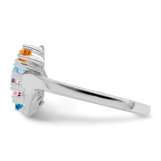 14kt White Gold Synthetic Family Jewelry Ring