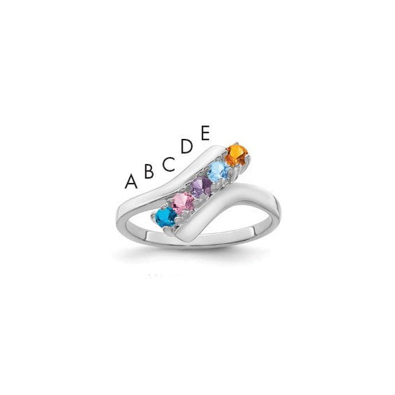 14kt White Gold Synthetic Family Jewelry Ring