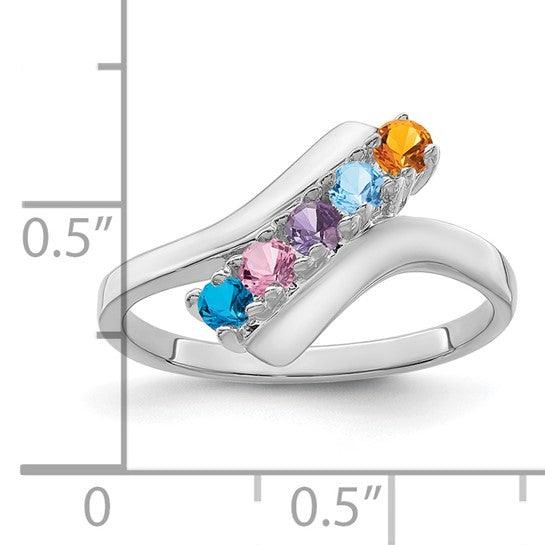 14kt White Gold Synthetic Family Jewelry Ring