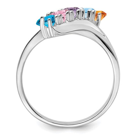 14kt White Gold Synthetic Family Jewelry Ring