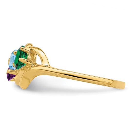 14kt Yellow Gold Genuine 3 Stone Mother's Ring