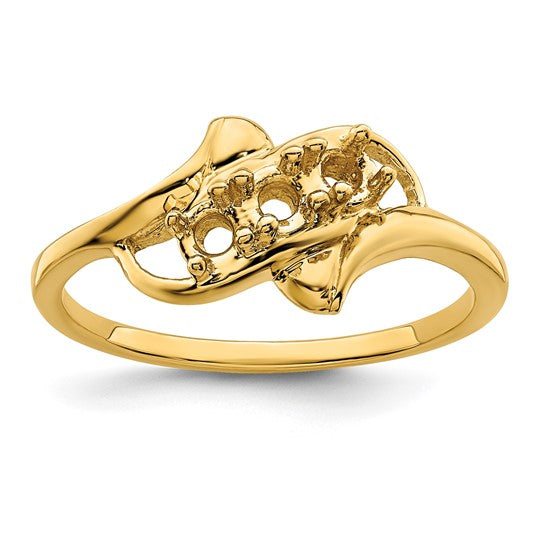 14kt Yellow Gold Genuine 3 Stone Mother's Ring