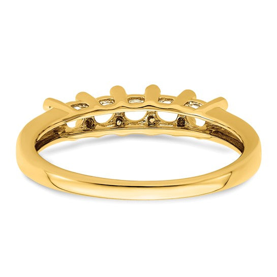 14KT Yellow Gold Family Jewelry Genuine Stone & Diamond Set Ring