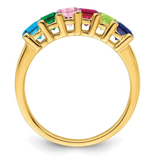 14kt Yellow Gold Family Jewelry Synthetic Stone & Diamond Set Ring