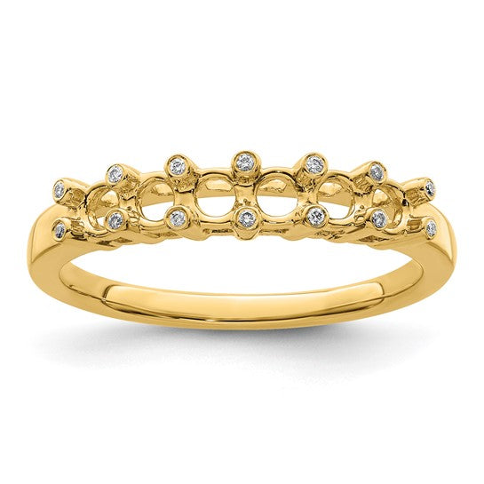 14kt Yellow Gold Family Jewelry Synthetic Stone & Diamond Set Ring