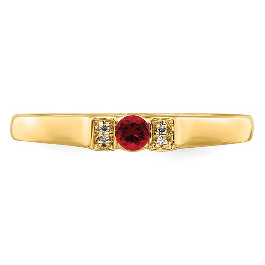 14KT Yellow Gold Family Jewelry Diamond Semi-Set Ring
