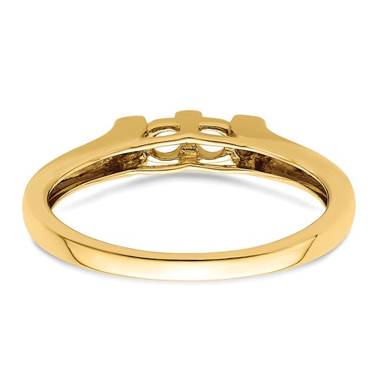 14KT Yellow Gold Family Jewelry Synthetic Stone & Diamond Set Ring