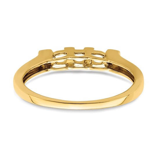 14KT Yellow Gold Family Jewelry Diamond Semi-Set Ring