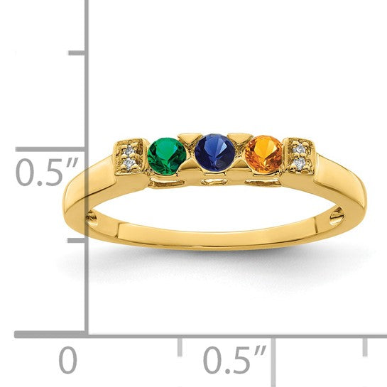 14KT Yellow Gold Family Jewelry Diamond Semi-Set Ring