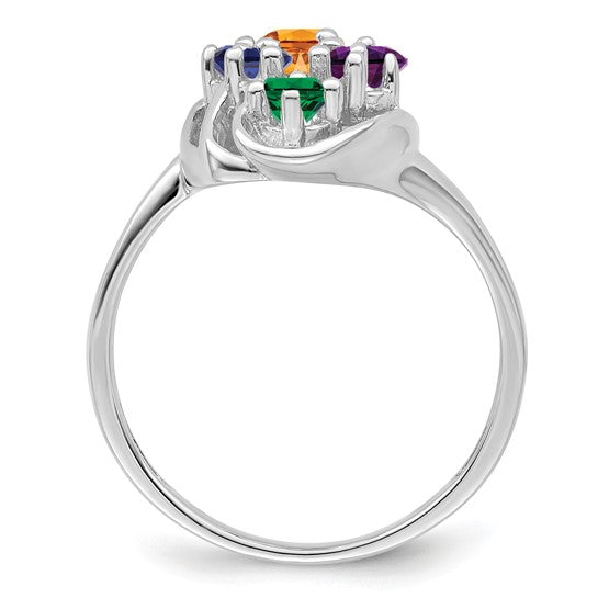 14kt White Gold Synthetic Family Jewelry Ring