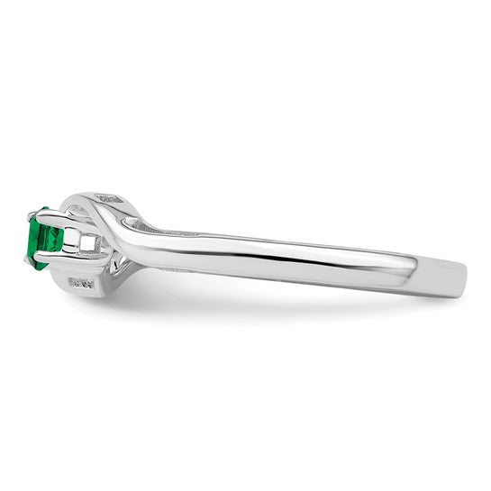 14kt White Gold Genuine 2 Stone Mother's Ring