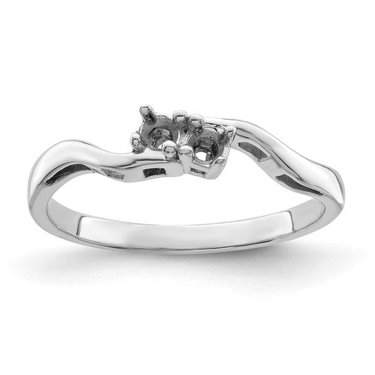 14kt White Gold Genuine 2 Stone Mother's Ring