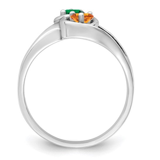 14kt White Gold Synthetic Family Jewelry Ring