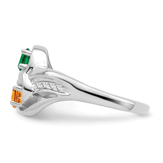 14kt White Gold Synthetic Family Jewelry Ring