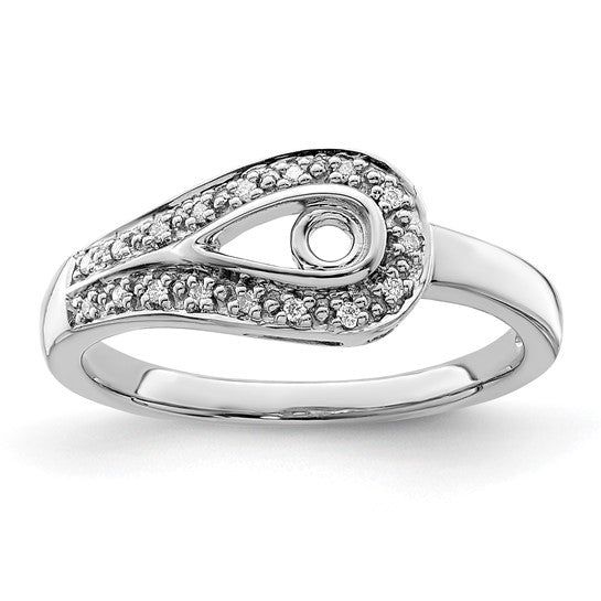 14KT White Gold Family Jewelry Diamond Semi-Set Ring