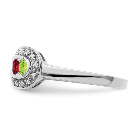 14KT White Gold Family Jewelry Diamond Semi-Set Ring