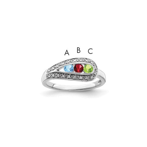 14KT White Gold Family Jewelry Diamond Semi-Set Ring