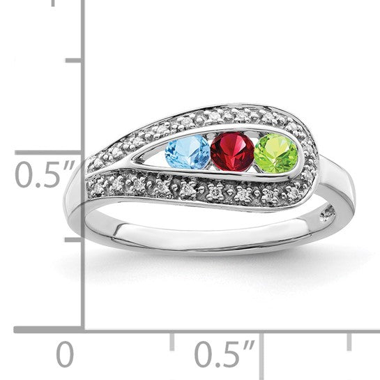 14KT White Gold Family Jewelry Diamond Semi-Set Ring