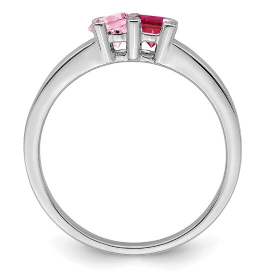 14kt White Gold Family Jewelry Genuine Stone & Diamond Set Ring