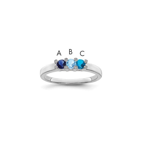 14kt White Gold Family Jewelry Diamond Semi-Set Ring