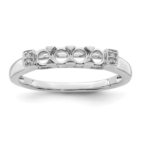 14KT White Gold Family Jewelry Synthetic Stone & Diamond Set Ring