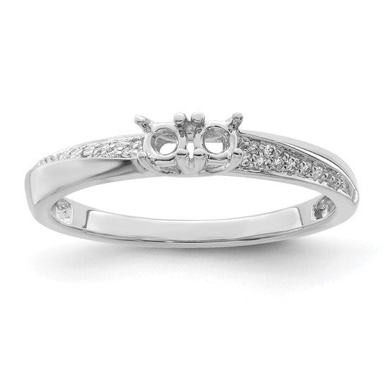 14kt White Gold Family Jewelry Genuine Stone & Diamond Set Ring