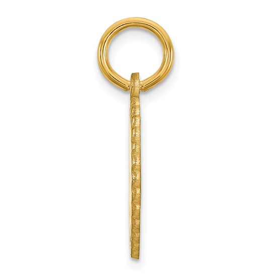 14kt Yellow Gold Scalloped  Disc with Name Charm