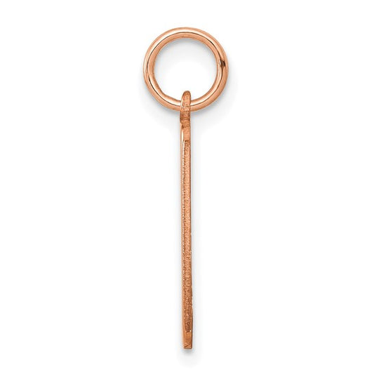 14kt Rose Gold Block Font Name Bar Charm
