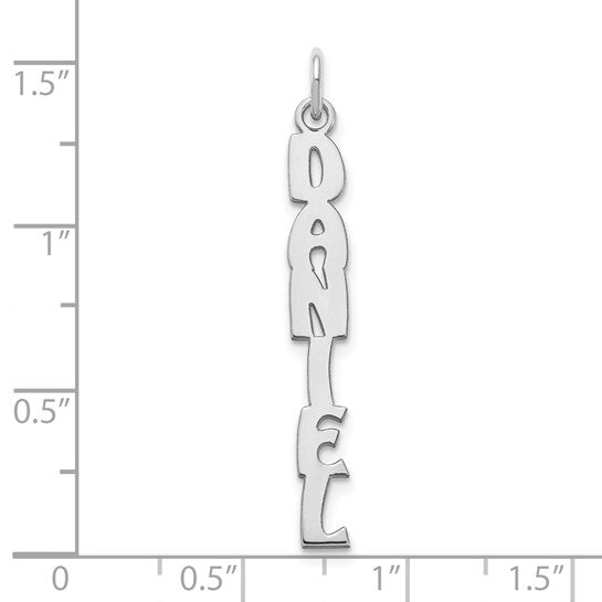 14kt White Gold Hobo Extra Font Name Plate charm