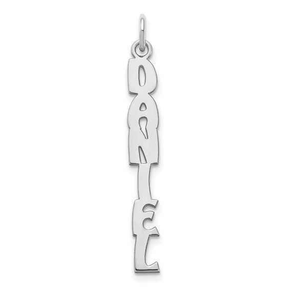 14kt White Gold Hobo Extra Font Name Plate charm