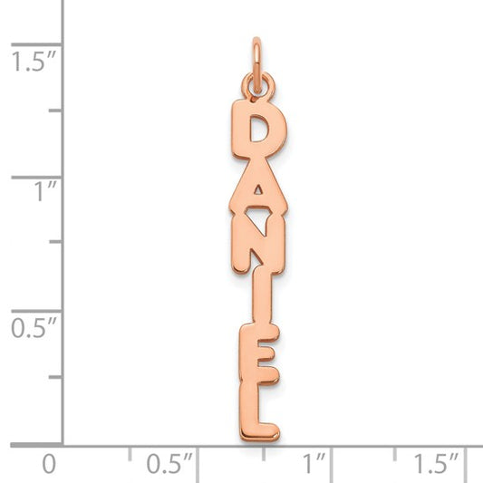 14kt Rose Gold Kimberly Font Name Plate Charm
