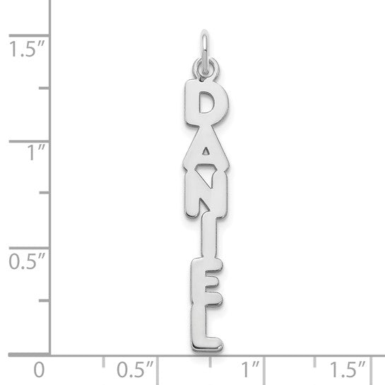 14kt White Gold Kimberly Font Name Plate Charm