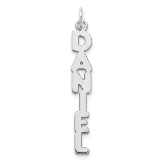 14kt White Gold Kimberly Font Name Plate Charm