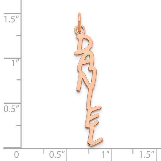 14kt Rose Gold MV Boli Font Name Plate Charm