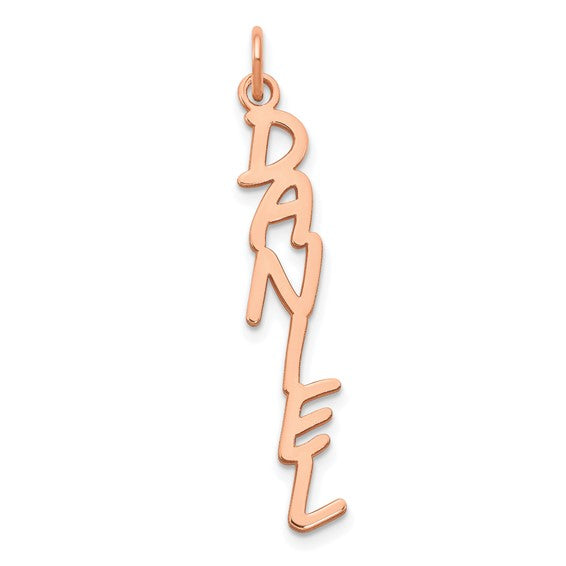14kt Rose Gold MV Boli Font Name Plate Charm
