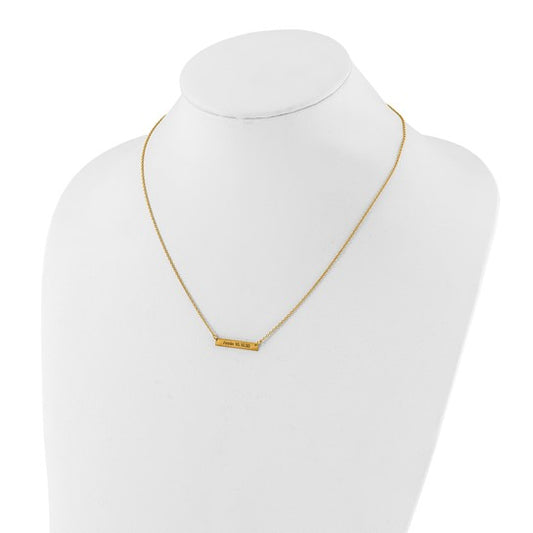 14kt Yellow gold Brushed 1 Station Necklace