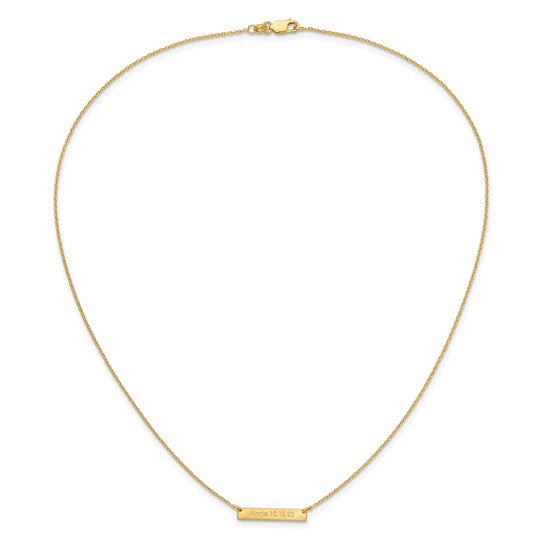 14kt Yellow gold Brushed 1 Station Necklace