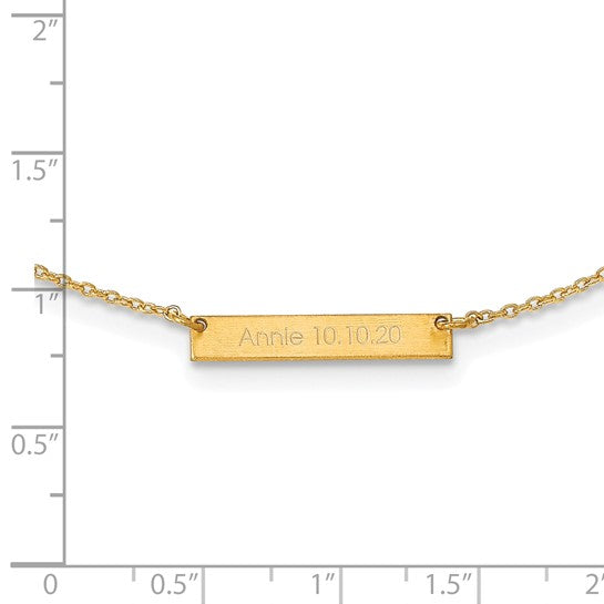 14kt Yellow gold Brushed 1 Station Necklace