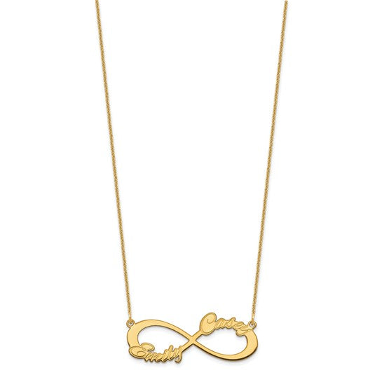 14kt Yellow Gold 2 Name Infinity Necklace