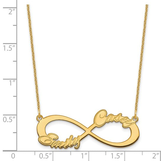 14kt Yellow Gold 2 Name Infinity Necklace