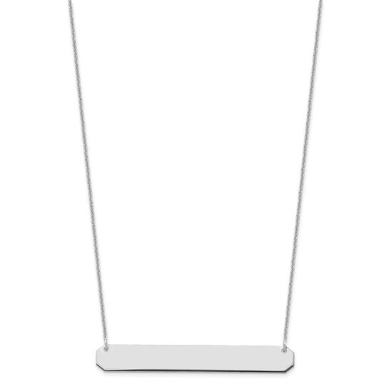 14kt White Gold Large Blank Bar Necklace